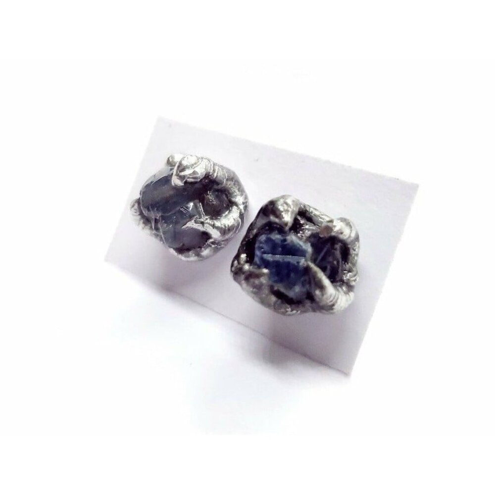 Raw Sapphire Crystal Earrings